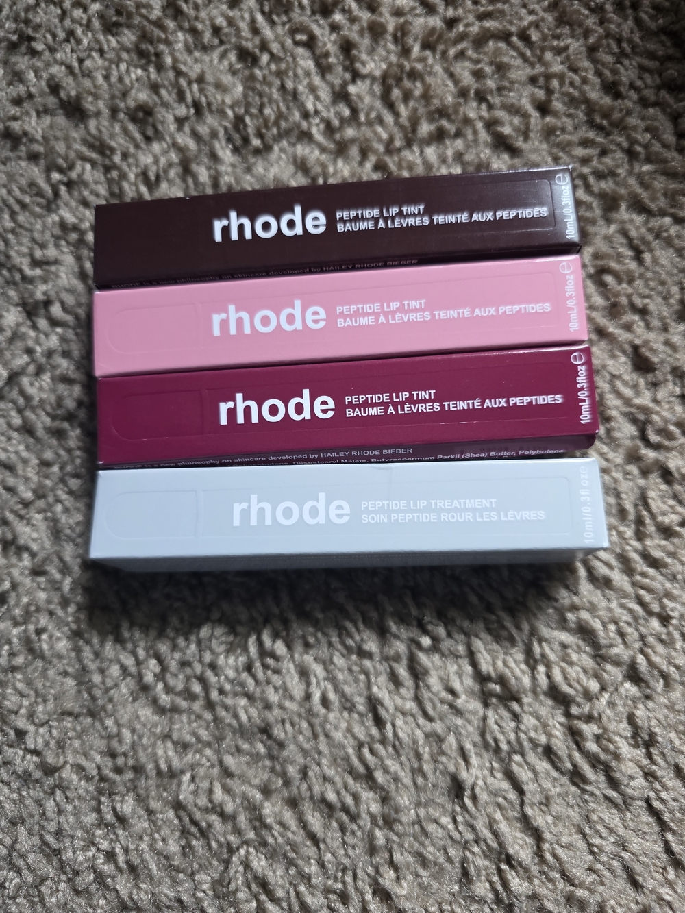 RHODE Peptide Lip Tints & Treatment Set - Brown, Pink, Berry, White